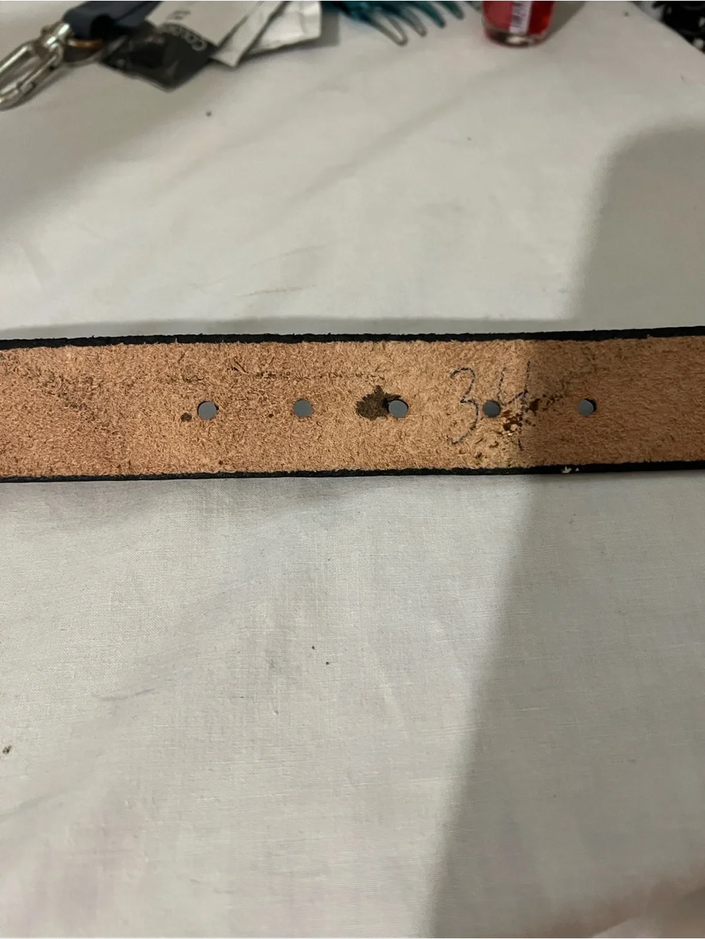 Harley-Davidson Brown Leather Belt with Crystal-Encrusted Shield Buckle